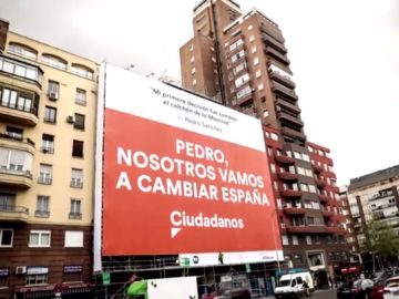 Pancarta de Ciudadanos en Madrid