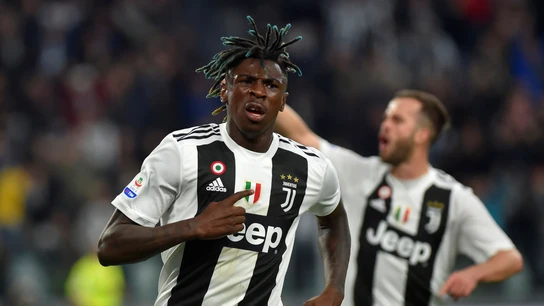 Moise Kean celebra su gol con la Juventus de Turín Moise Kean celebra su gol con la Juventus de Turín