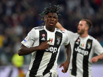 Moise Kean celebra su gol con la Juventus de Turín Moise Kean celebra su gol con la Juventus de Turín