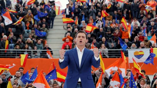 Albert Rivera en un acto de precampa&ntilde;a