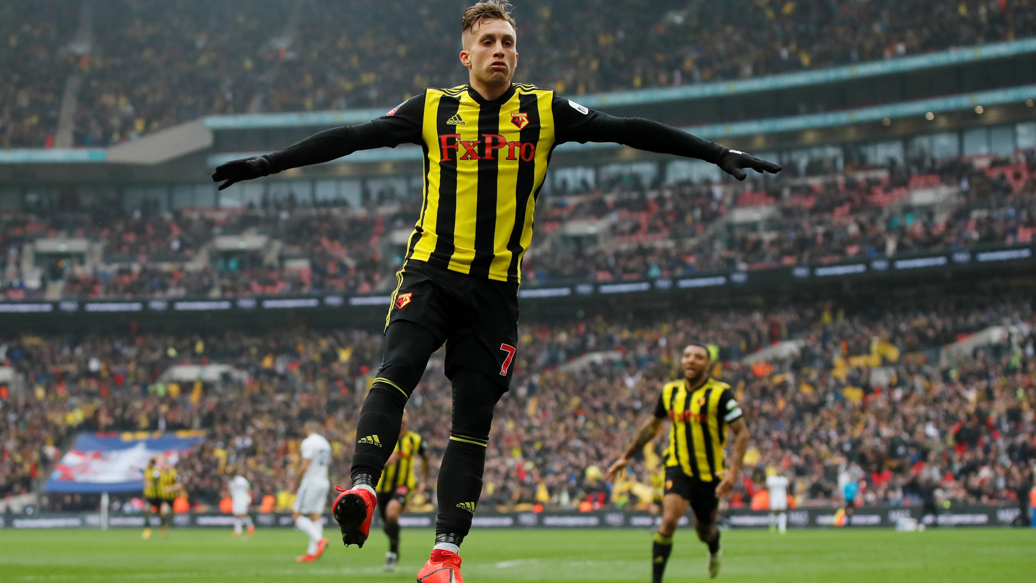 Gerard Deulofeu celebra uno de sus goles con el Watford