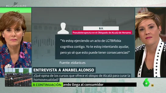 La crítica de Anabel Alonso a los cursos de la iglesia para curar la homosexualidad: "Igual los que necesitan ayuda son los curas pederastas" La crítica de Anabel Alonso a los cursos de la iglesia para curar la homosexualidad: "Igual los que necesitan ayuda son los curas pederastas"