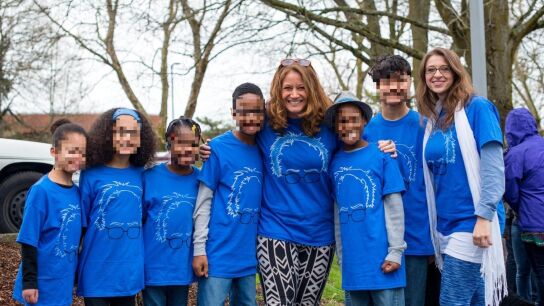 Sarah y Jessica junto a sus hijos