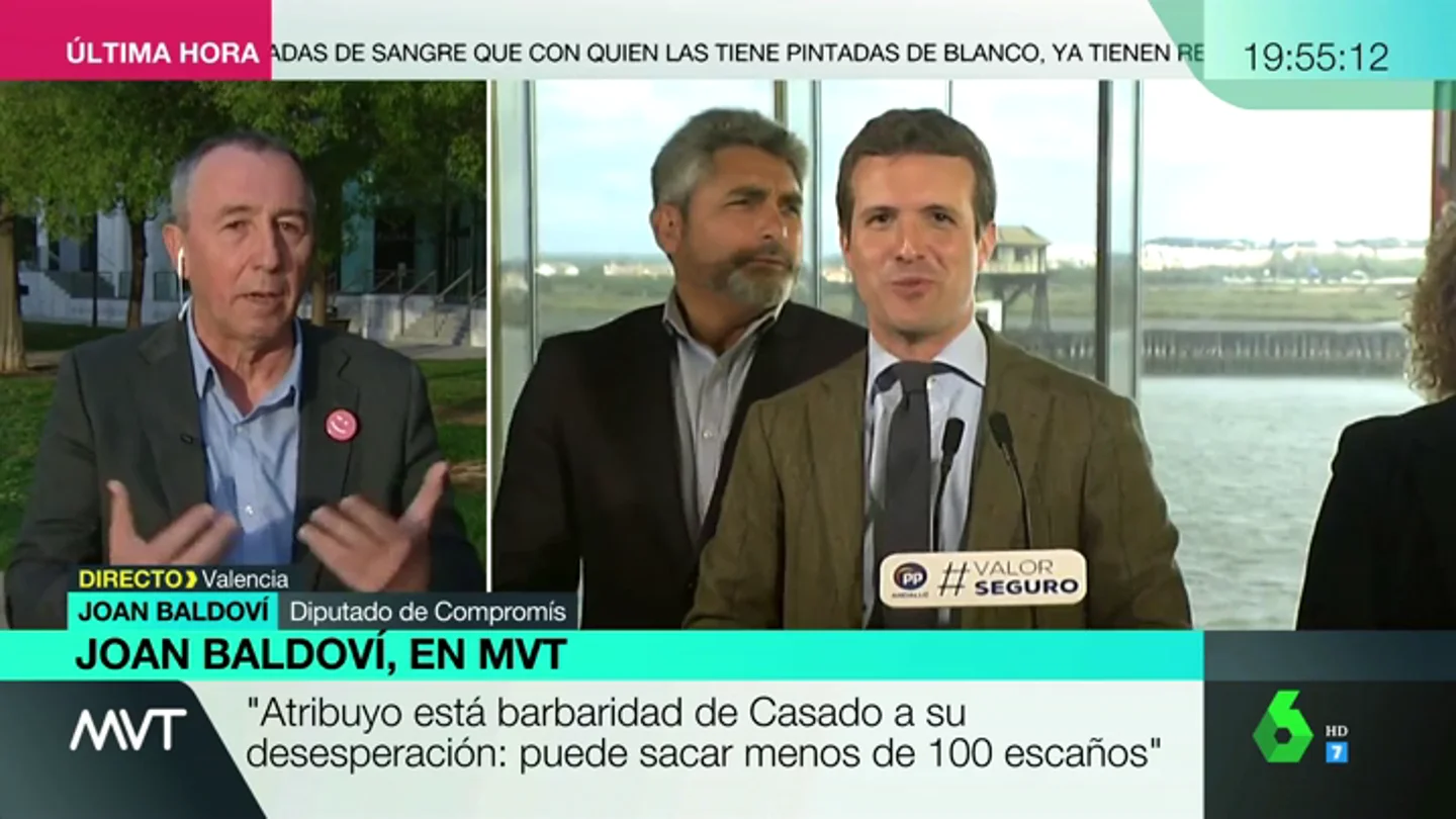 Joan Baldoví (Compromís): "Las derechas tienen que entender que apostar por una campaña de crispación y animaladas no es rentable" Joan Baldoví (Compromís): "Las derechas tienen que entender que apostar por una campaña de crispación y animaladas no es rentable"