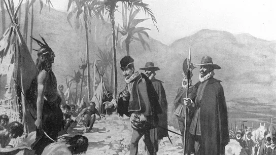 Hernán Cortés en presencia del Jefe Tlascalteca Hernán Cortés en presencia del Jefe Tlascalteca