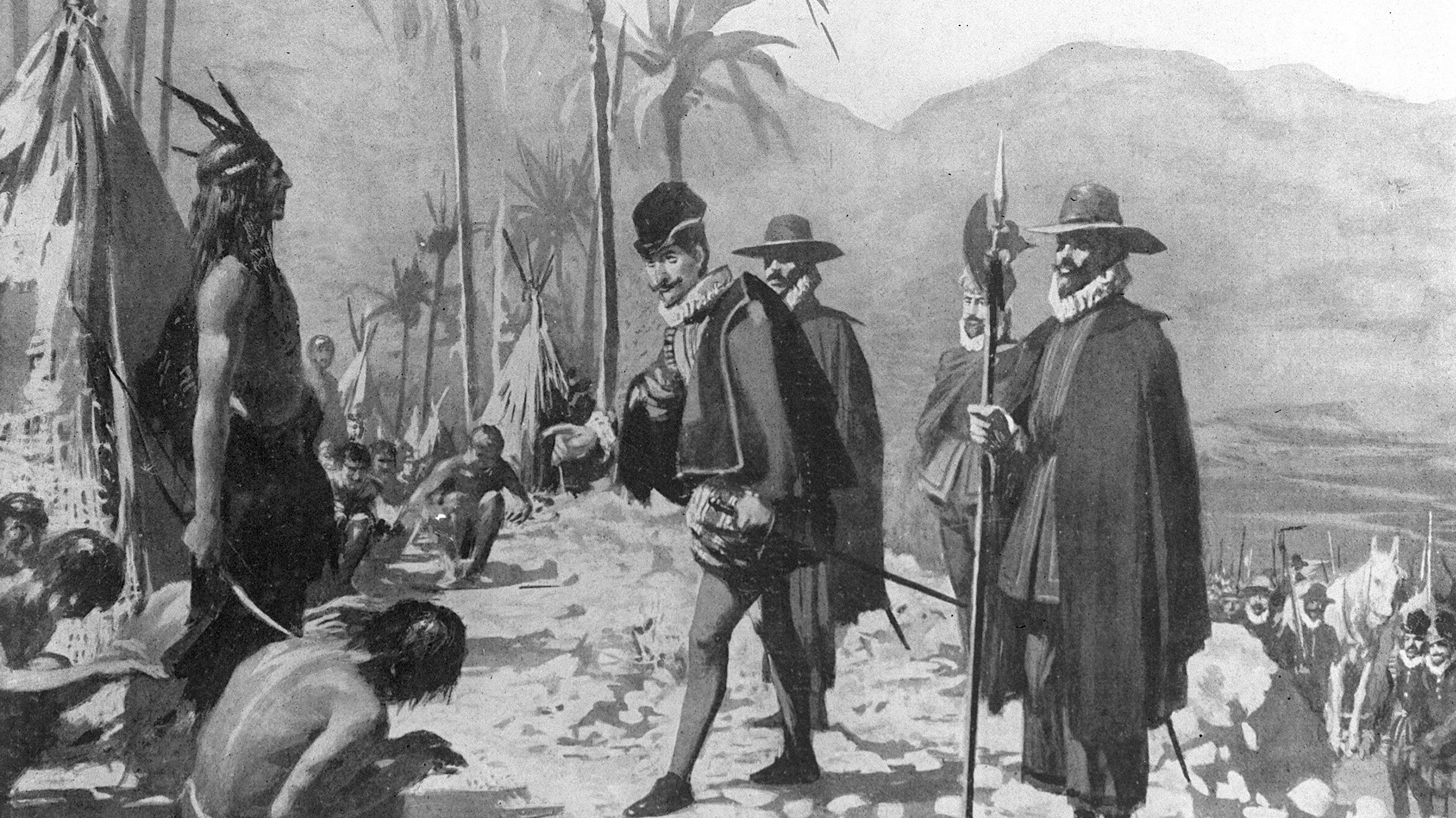 Hernán Cortés en presencia del Jefe Tlascalteca