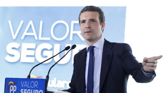 El líder del PP, Pablo Casado