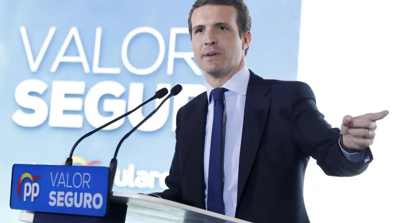 El líder del PP, Pablo Casado