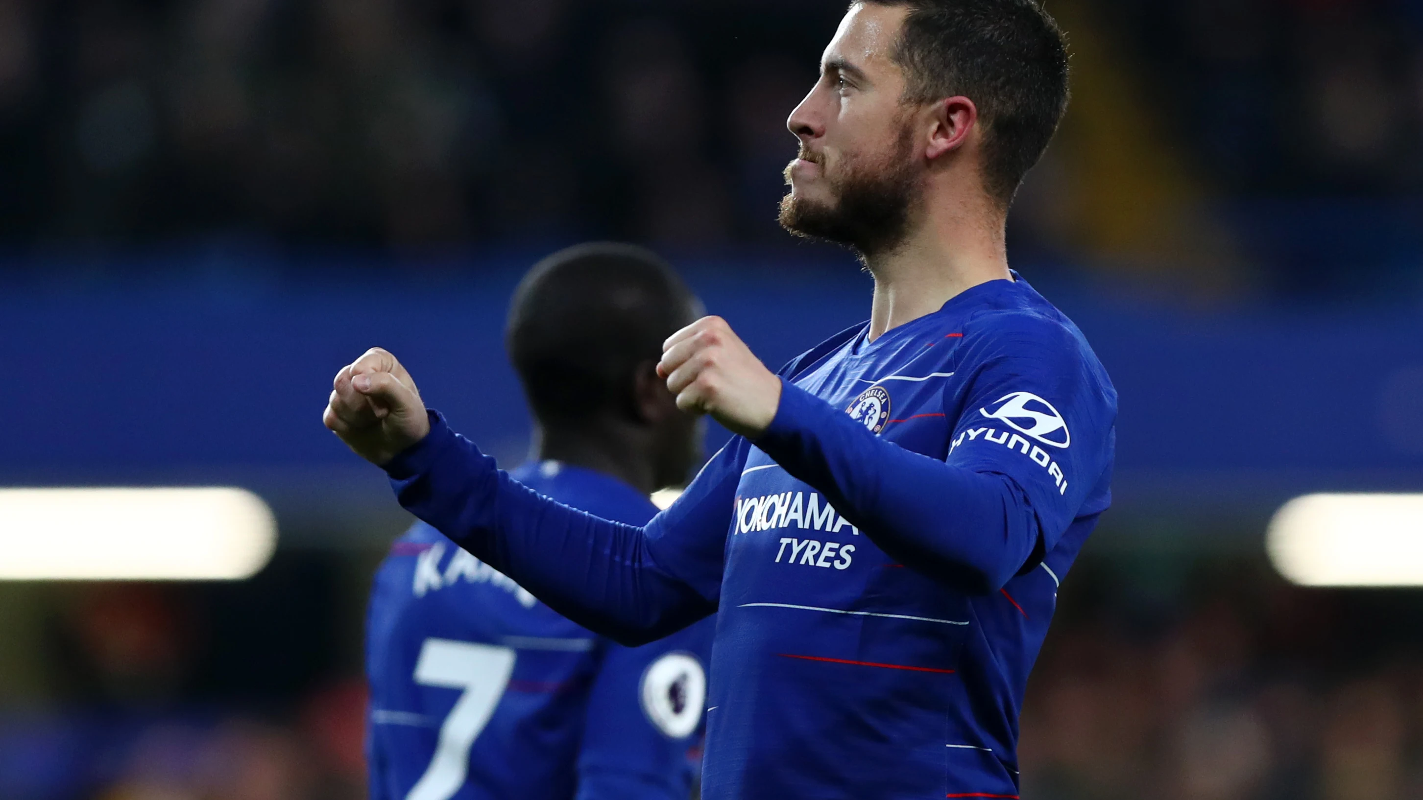 Eden Hazard celebra un gol con el Chelsea