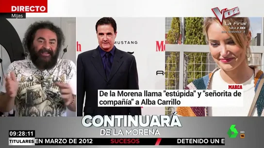 El Sevilla, sobre la 'guerra' entre De la Morena y Alba Carrillo El Sevilla, sobre la 'guerra' entre De la Morena y Alba Carrillo: "Lo peor es que le ha dicho señora de compañía"