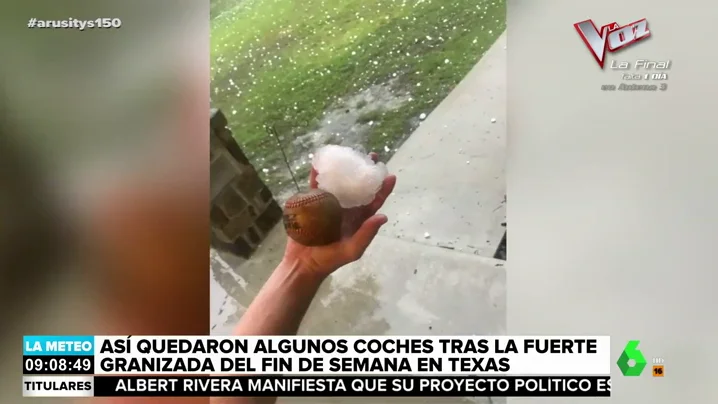 Piedras del tamaño de una pelota de béisbol: las impactante imágenes de la fuerte granizada en Texas