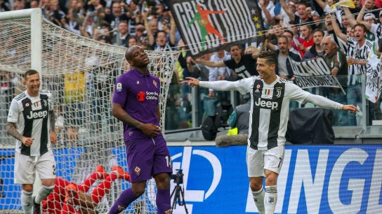 Cristiano Ronaldo celebra un gol ante la Fiorentina