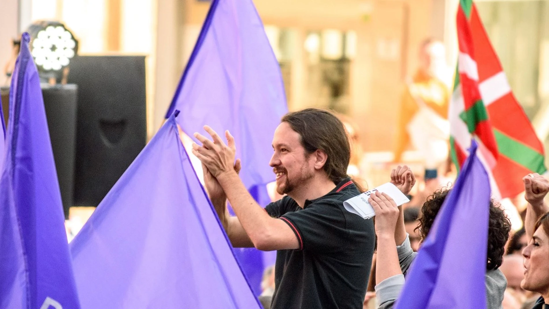 Pablo Iglesias en un acto en Bilbao