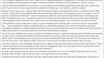 Obligada a salir de un Uber por dirigirse a una clínica para abortar