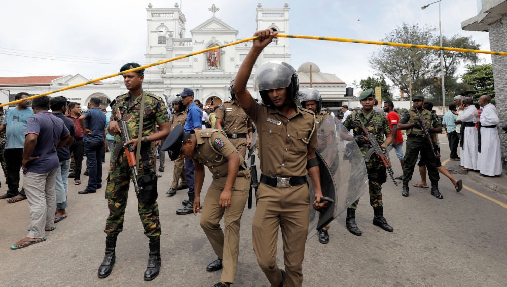 Momentos posteriores a los atentados de Sri Lanka