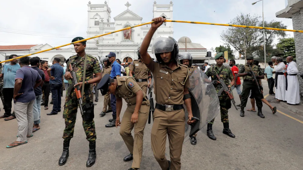 Momentos posteriores a los atentados de Sri Lanka