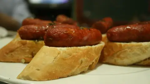 Pintxo de txistorra Pintxo de txistorra