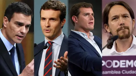 Pedro Sánchez, Pablo Casado, Albert Rivera y Pablo Iglesias, candidatos a las elecciones Pedro Sánchez, Pablo Casado, Albert Rivera y Pablo Iglesias, candidatos a las elecciones