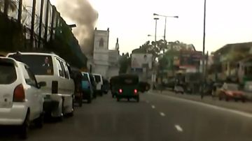 Imágenes del momento de algunas de las explosiones del atentado en Sri Lanka 