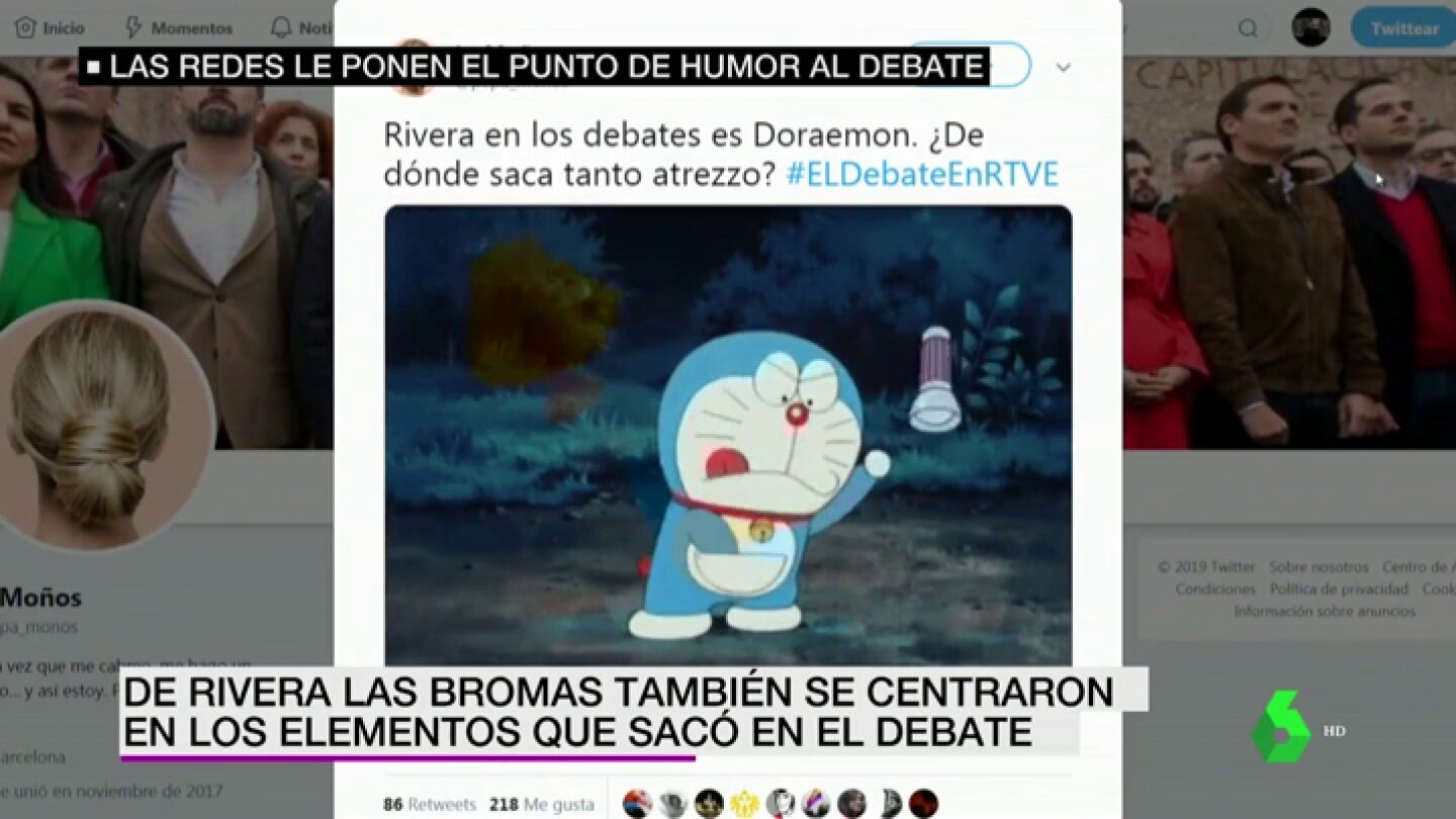 Rivera y Doraemon, Casado y Harvard, S&aacute;nchez y el Falcon e Iglesias y la astrolog&iacute;a: los memes del debate de TVE