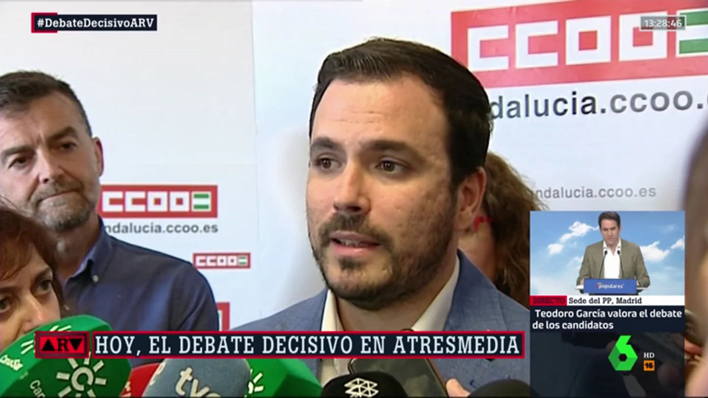 El coordinador federal de IU, Alberto Garzón El coordinador federal de IU, Alberto Garzón