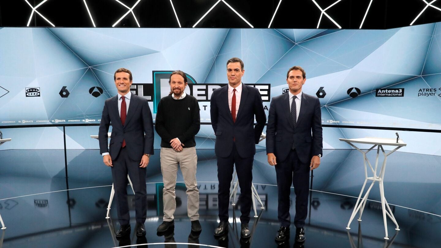Los candidatos, en el debate de Atresmedia