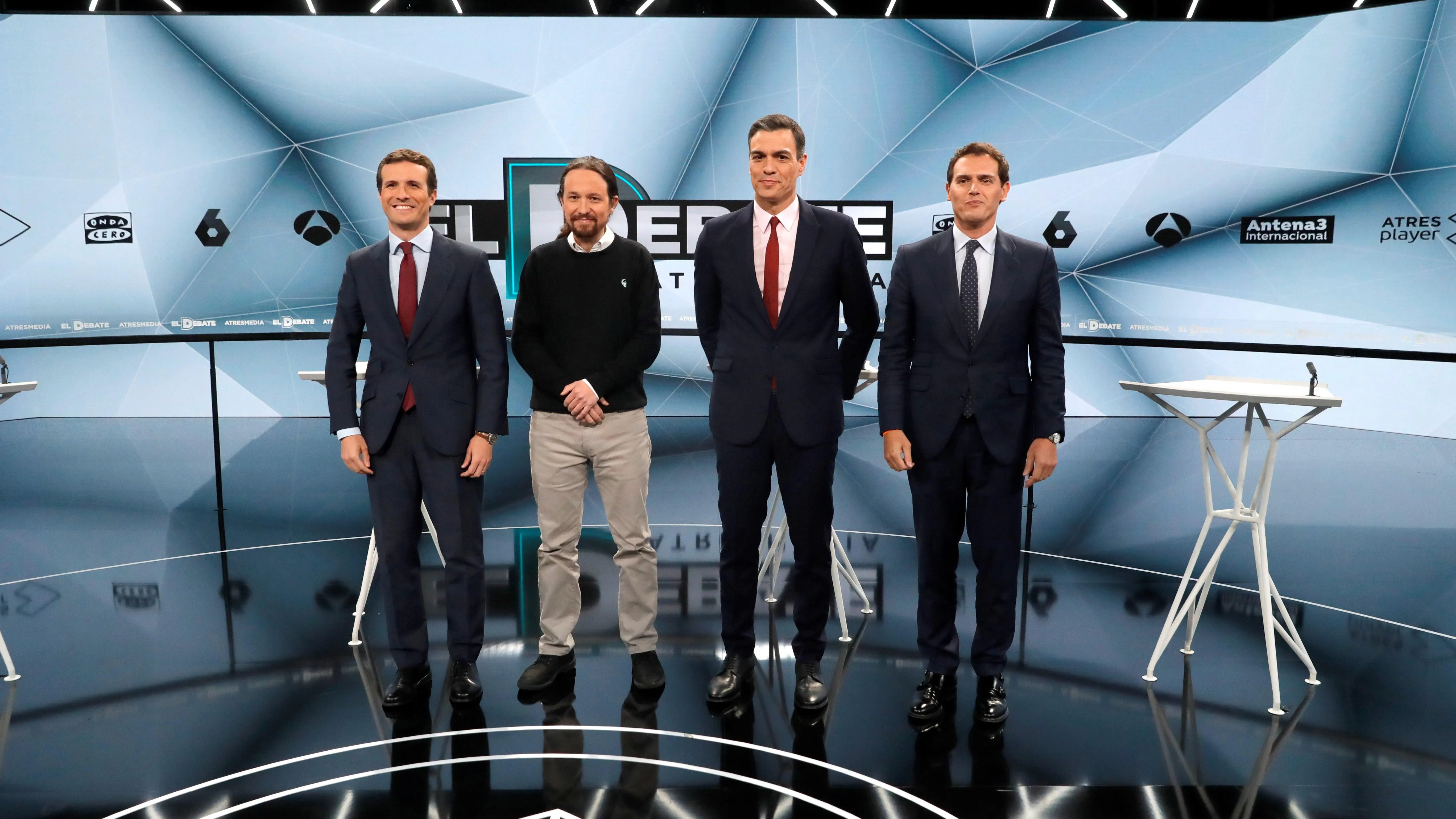 Los candidatos, en el debate de Atresmedia