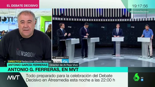 Antonio G. Ferreras, sobre el Debate Decisivo: "Cualquier equivocación o error determina el resultado electoral" Antonio G. Ferreras, sobre el Debate Decisivo: "Cualquier equivocación o error determina el resultado electoral"