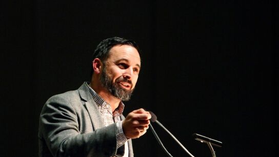 Imagen de Santiago Abascal en un acto electoral