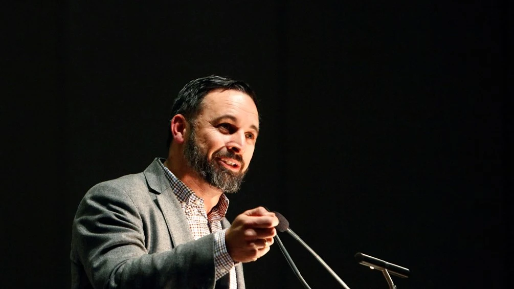 Imagen de Santiago Abascal en un acto electoral