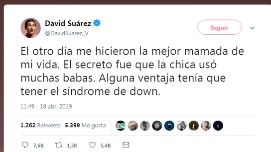 El polémico tuit de David Suaréz El polémico tuit de David Suaréz