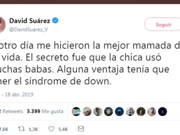 El polémico tuit de David Suaréz El polémico tuit de David Suaréz