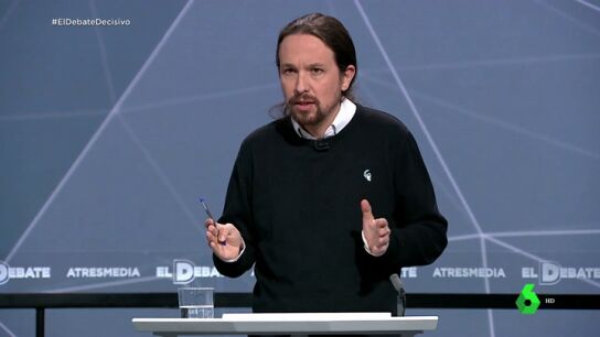 Pablo Iglesias: "En nombre del movimiento feminista no puede hablar ning&uacute;n partido, y menos los cuatro hombres que estamos aqu&iacute;"