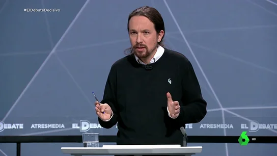 Pablo Iglesias: "En nombre del movimiento feminista no puede hablar ningún partido, y menos los cuatro hombres que estamos aquí" Pablo Iglesias: "En nombre del movimiento feminista no puede hablar ningún partido, y menos los cuatro hombres que estamos aquí"