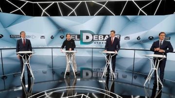 Los cuatro candidatos, en el debate de Atresmedia