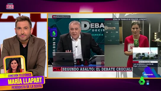María Llapart explica cómo se vivió el debate detrás de las cámaras: "Cuando un candidato hacía algo bien, los asesores aplaudían" María Llapart explica cómo se vivió el debate detrás de las cámaras: "Cuando un candidato hacía algo bien, los asesores aplaudían"
