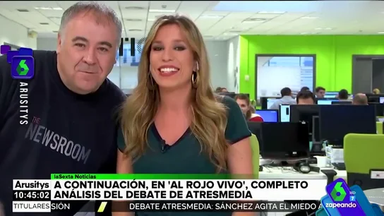 "Dormir es de cobardes": así ha sido la improvisada intervención de Ferreras en Arusitys tras el debate de Atresmedia "Dormir es de cobardes": así ha sido la improvisada intervención de Ferreras en Arusitys tras el debate de Atresmedia