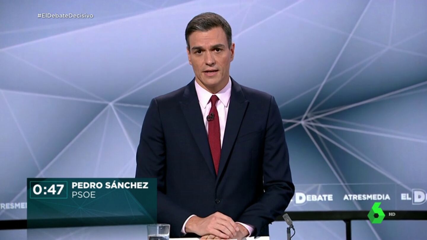  El minuto de oro de Pedro S&aacute;nchez: "El &uacute;nico partido que puede ganar a las tres derechas es el Partido Socialista"