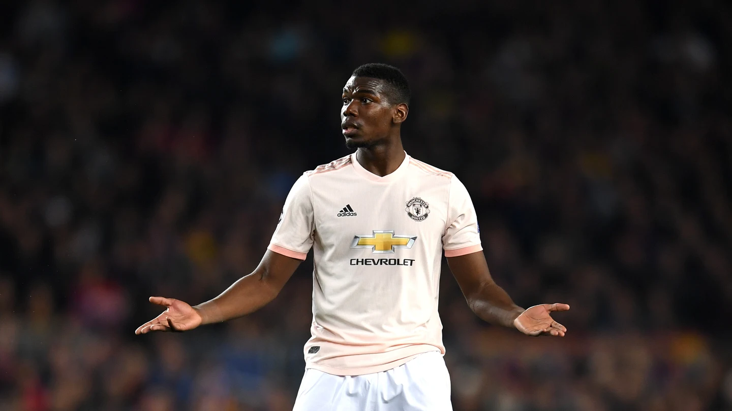 Paul Pogba durante el partido en el Camp Nou Pogba en la vuelta de los cuartos de final de la Champions