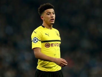 Jadon Sancho durante un partido con el Borussia Dortmund Jadon Sancho durante un partido con el Borussia Dortmund