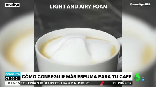 Cómo conseguir más espuma para tu café: así es el sencillo truco que conquista a Arusitys Cómo conseguir más espuma para tu café: así es el sencillo truco que conquista a Arusitys