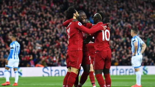 El Liverpool celebra un gol