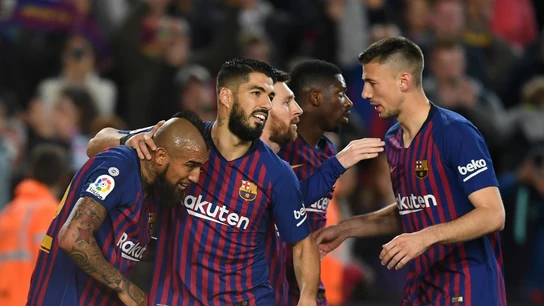 El Barcelona celebra un gol El Barcelona celebra un gol