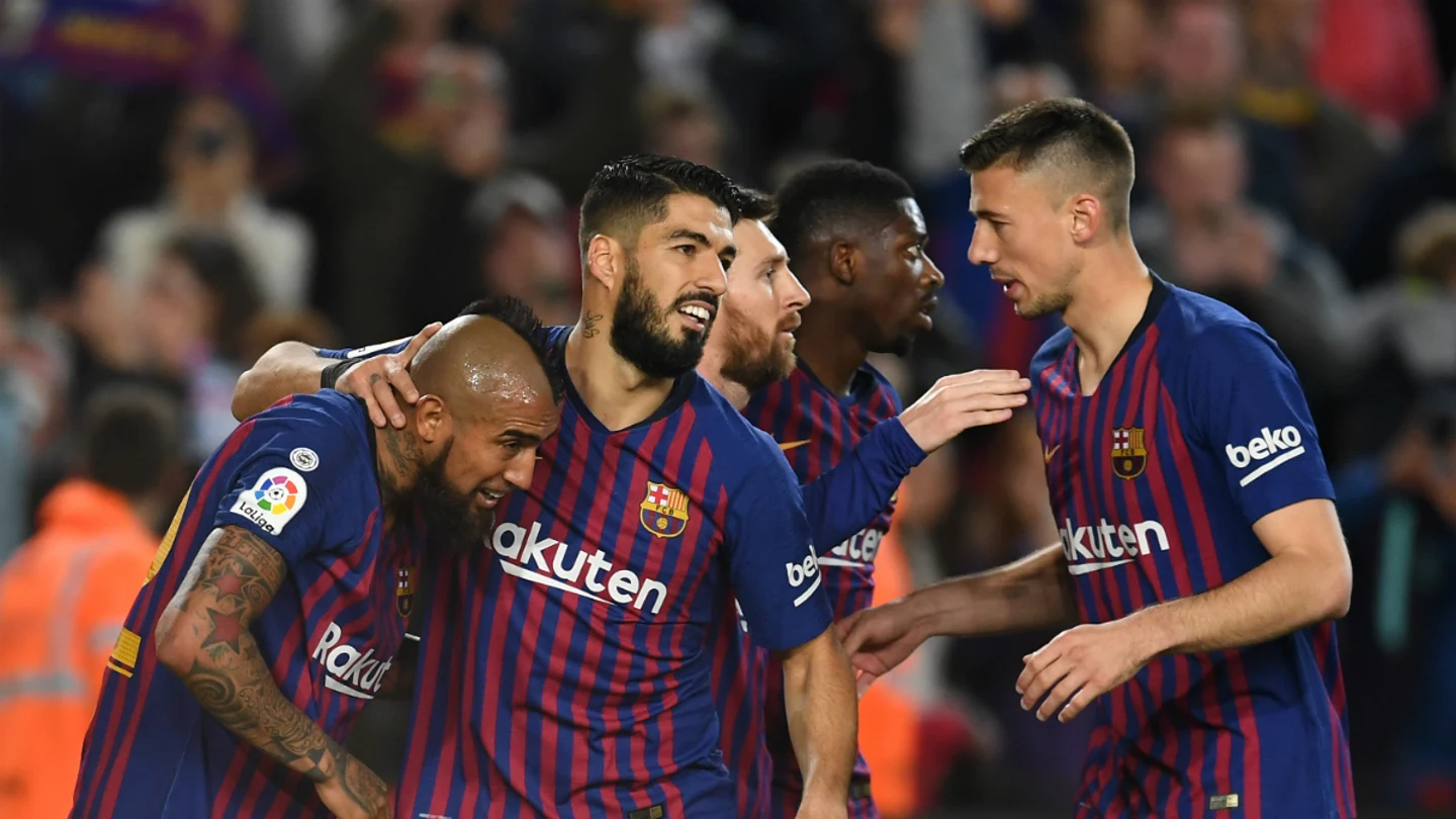 El Barcelona celebra un gol El Barcelona celebra un gol