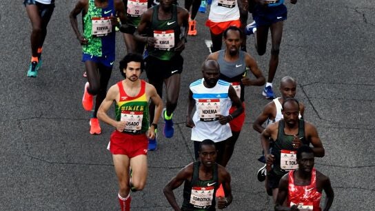 Salida del marat&oacute;n de Madrid en el Paseo de la Castellana