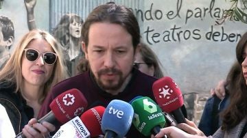 El candidato de Unidas Podemos a la presidencia del gobierno, Pablo Iglesias