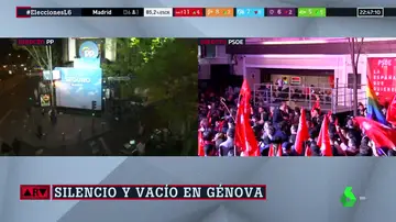 Ambiente en las sedes de PP y PSOE