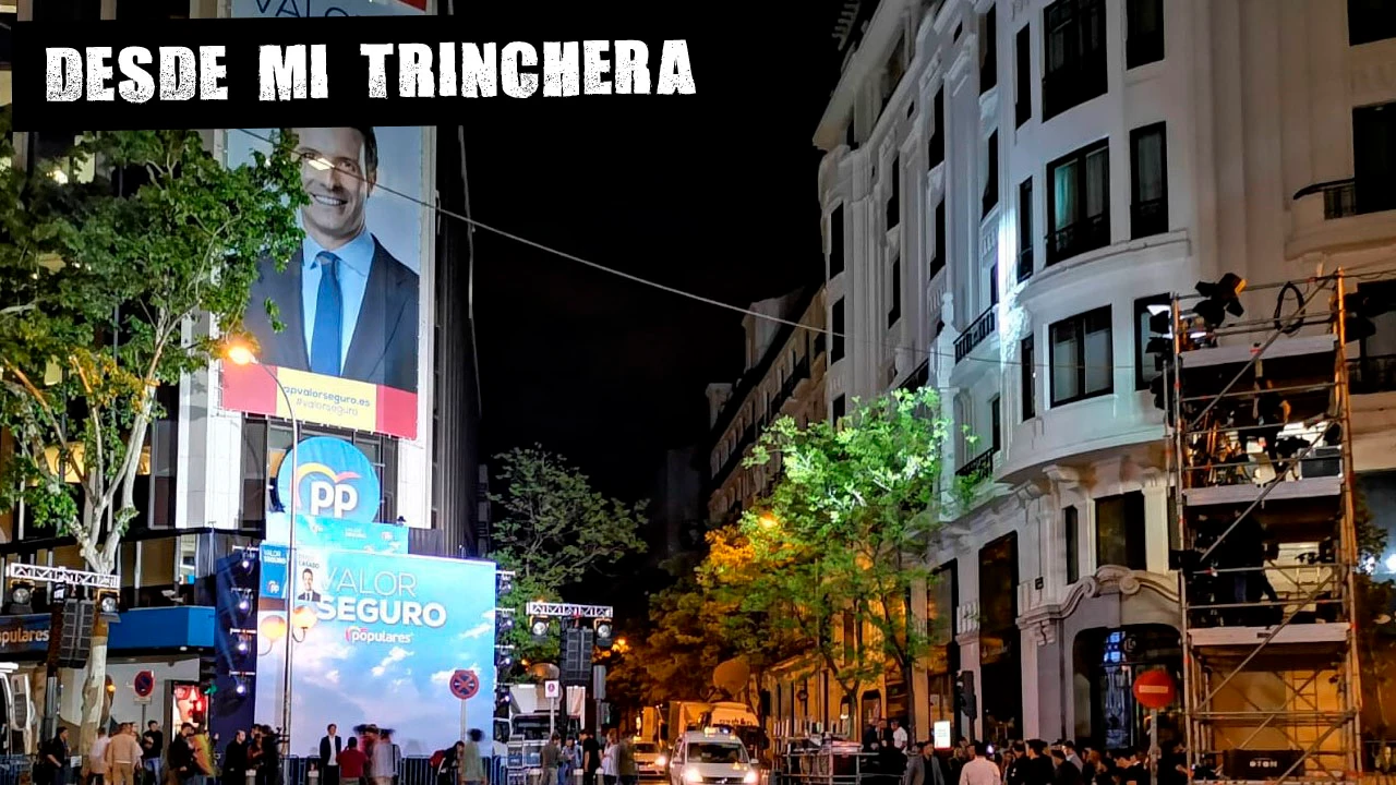 Sede del PP tras la derrota electoral