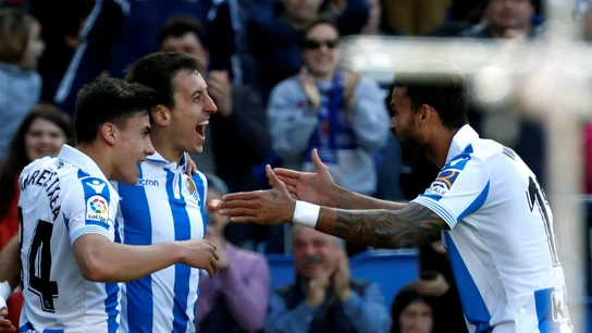 La Real Sociedad celebra un gol La Real Sociedad celebra un gol
