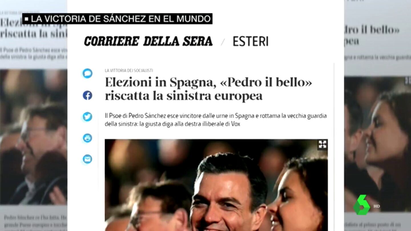 De "Pedro, el bello" a : as&iacute; ha contado la victoria de S&aacute;nchez la prensa internacional